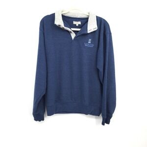 Cuffy's cape cod Blue quarter Button New England pullover top shirt old money M